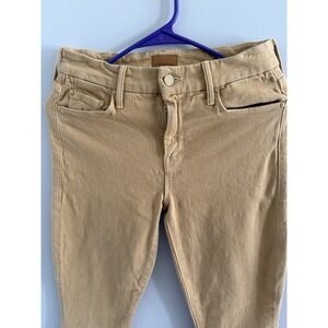 Mother Denim The Looker Ankle Fray Jeans Gettin' In Cashew Wash Gold Womens 25